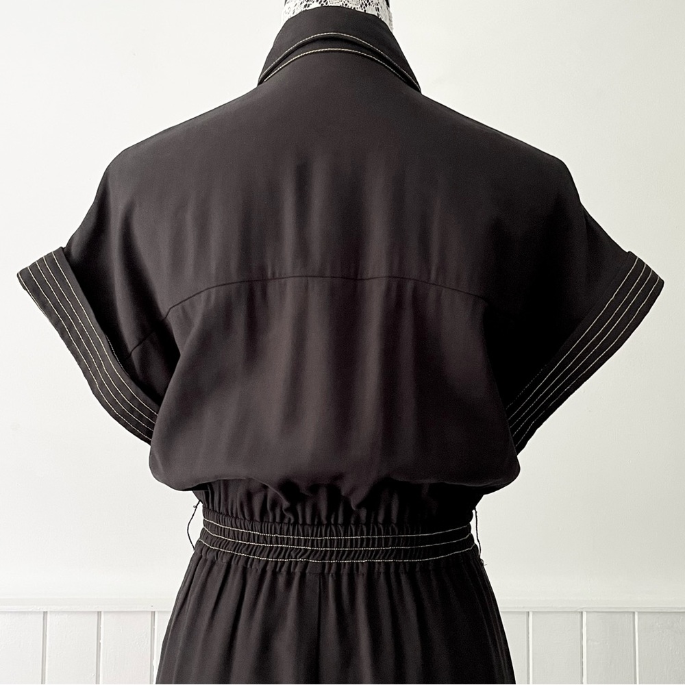 Rock & Republic Button Down Short Sleeve Jumpsuit with TopStitching Size M - Picture 8 of 14
